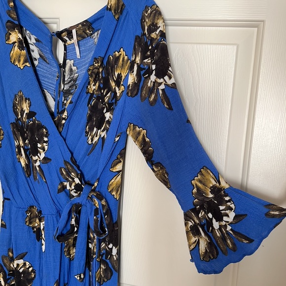 Free People Tie Waist Wrap Romper - Picture 3 of 5